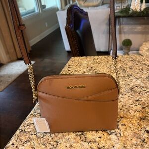Michael Kors Tan Crossbody Bag with Gold Accents